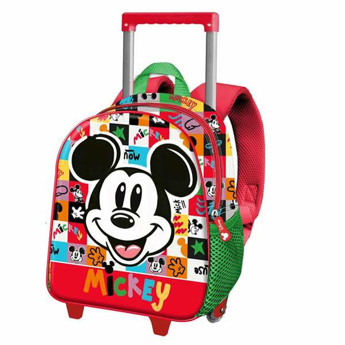 Cartable à roulettes Mickey Mouse Mood Rouge Vert 26 x 13 x 34 cm