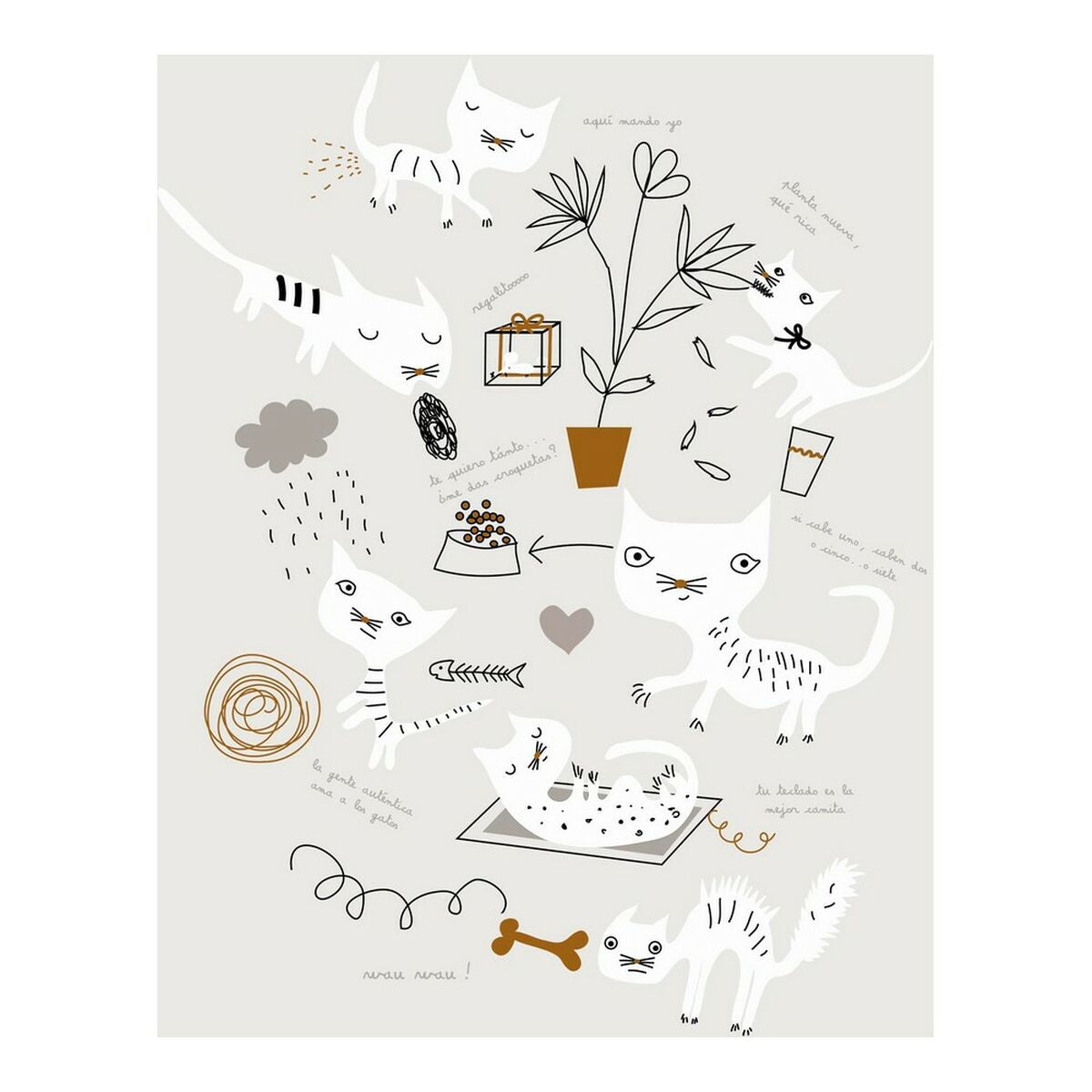 Jeu de draps Panzup Gatos 2 Lit 1 persone 160 x 270 cm