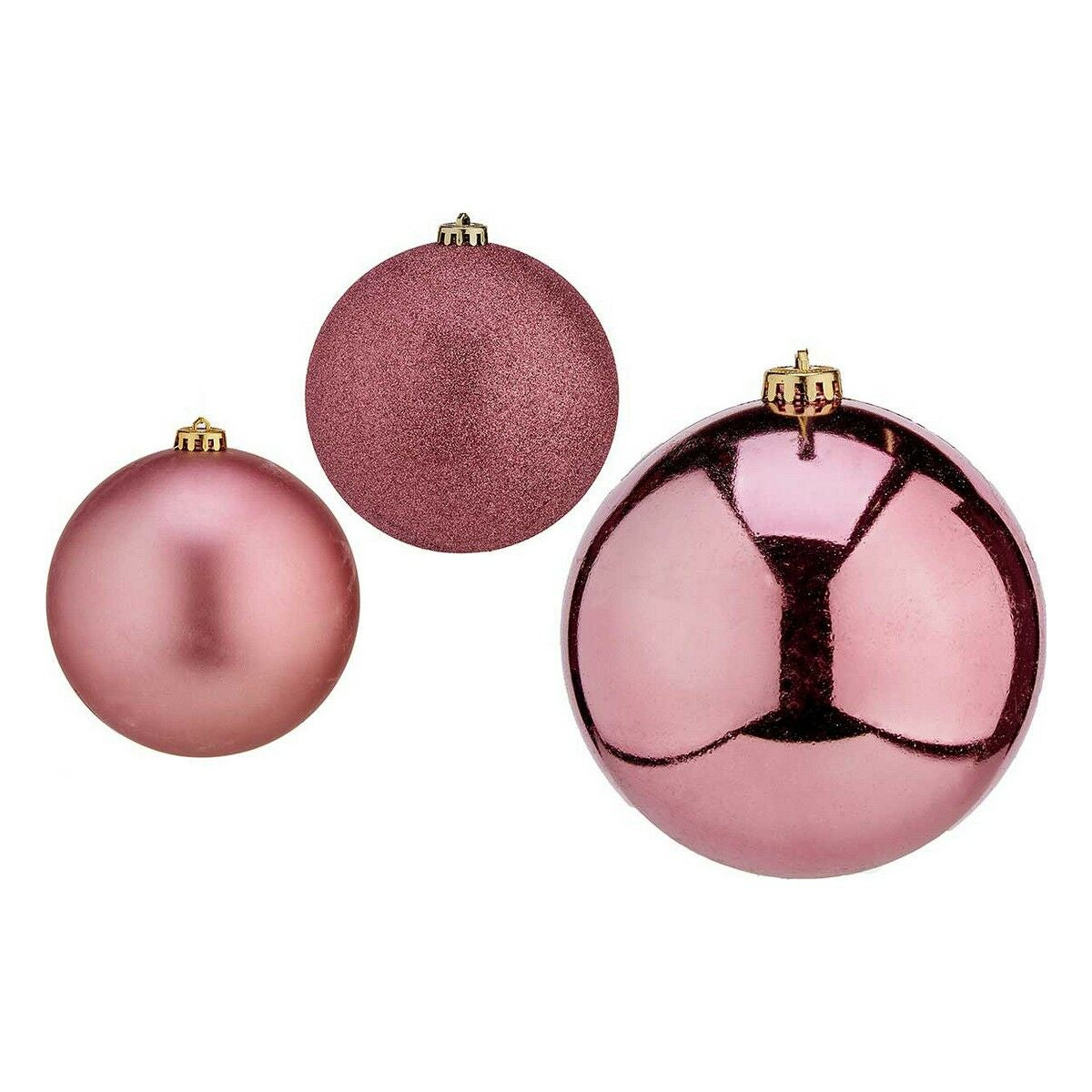 Boules de Noël Krist+ Rose PVC Ø 10 cm 6 Unités