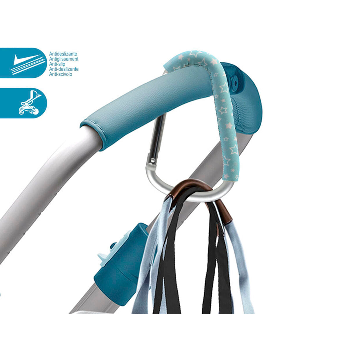 Mousqueton Bleu Etoiles