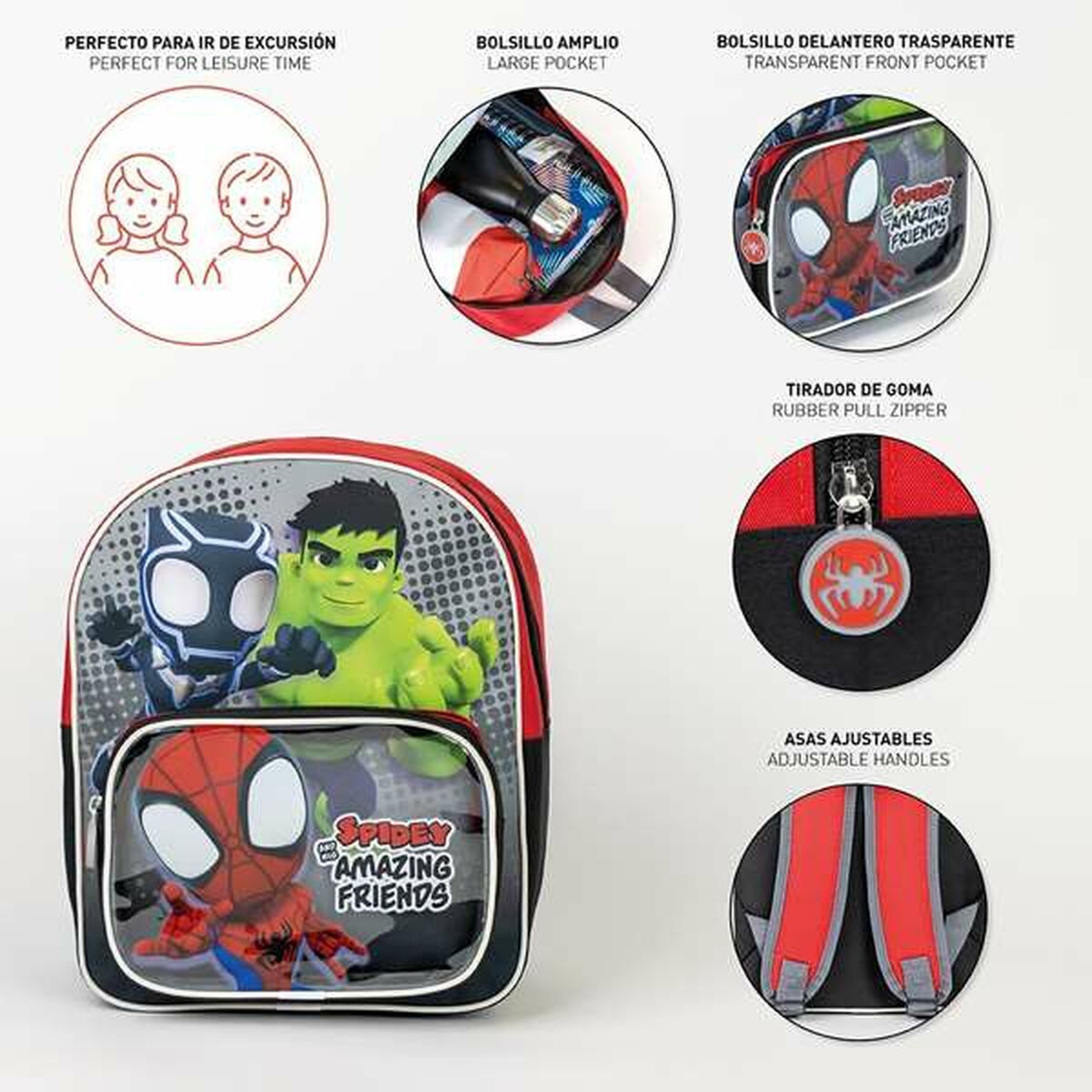 Cartable Spidey Rouge 25,0 x 30,0 x 1,2 cm