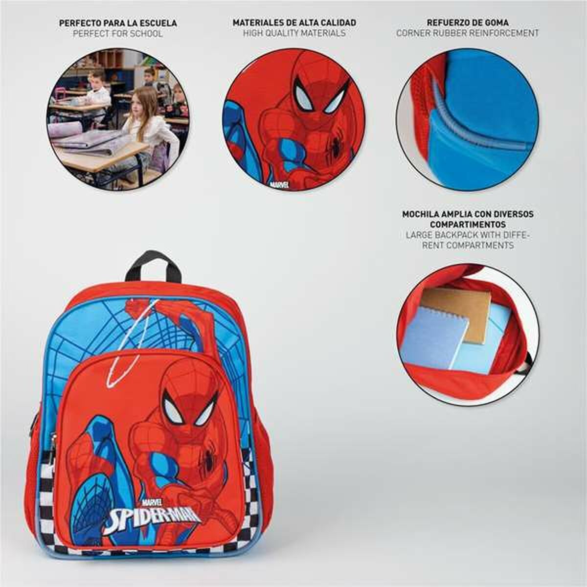 Cartable Spider-Man Rouge 31 x 12 x 38 cm