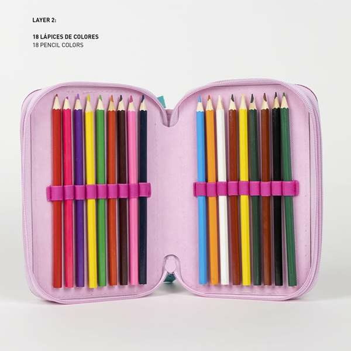 Trousse d'écolier Minnie Mouse Fuchsia 12,5 x 6,5 x 19,5 cm