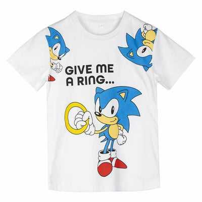 T shirt à manches courtes Enfant Sonic Blanc