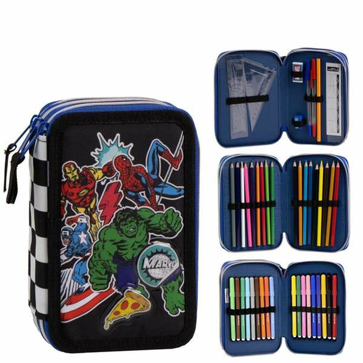 Pochette crayons The Avengers Noir 12,5 x 6,5 x 19,5 cm