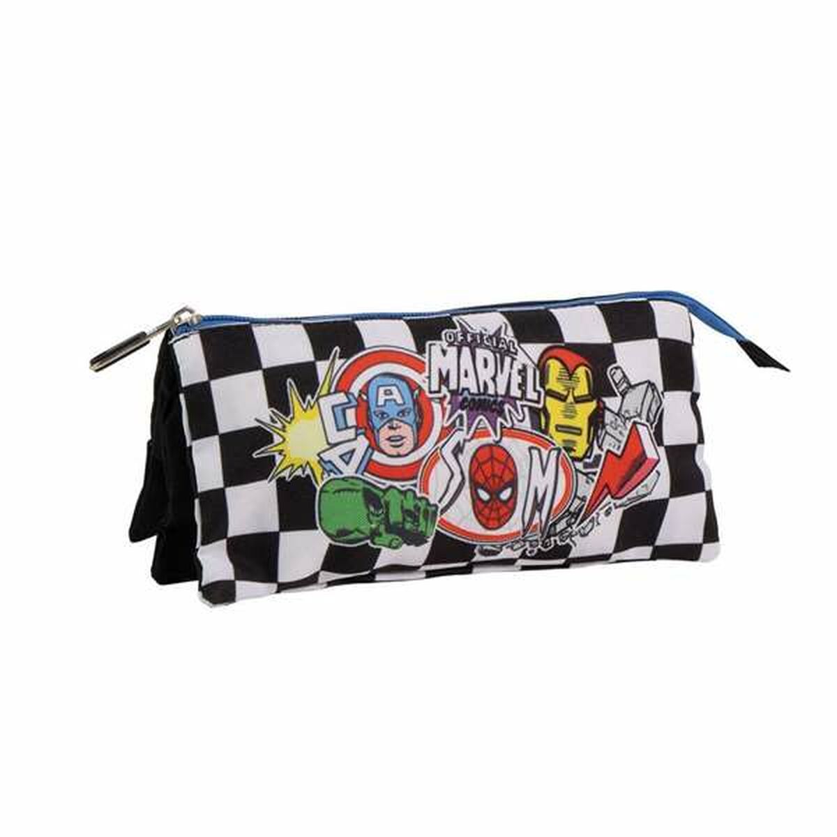 Trousse Fourre-Tout Triple The Avengers Noir 2,2 x 1,1 x 22,5 cm