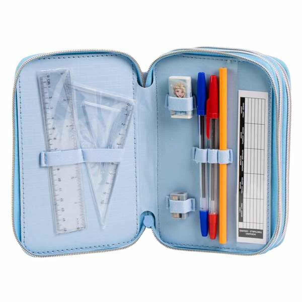 Pochette crayons Frozen Bleu foncé 12,5 x 6,5 x 19,5 cm