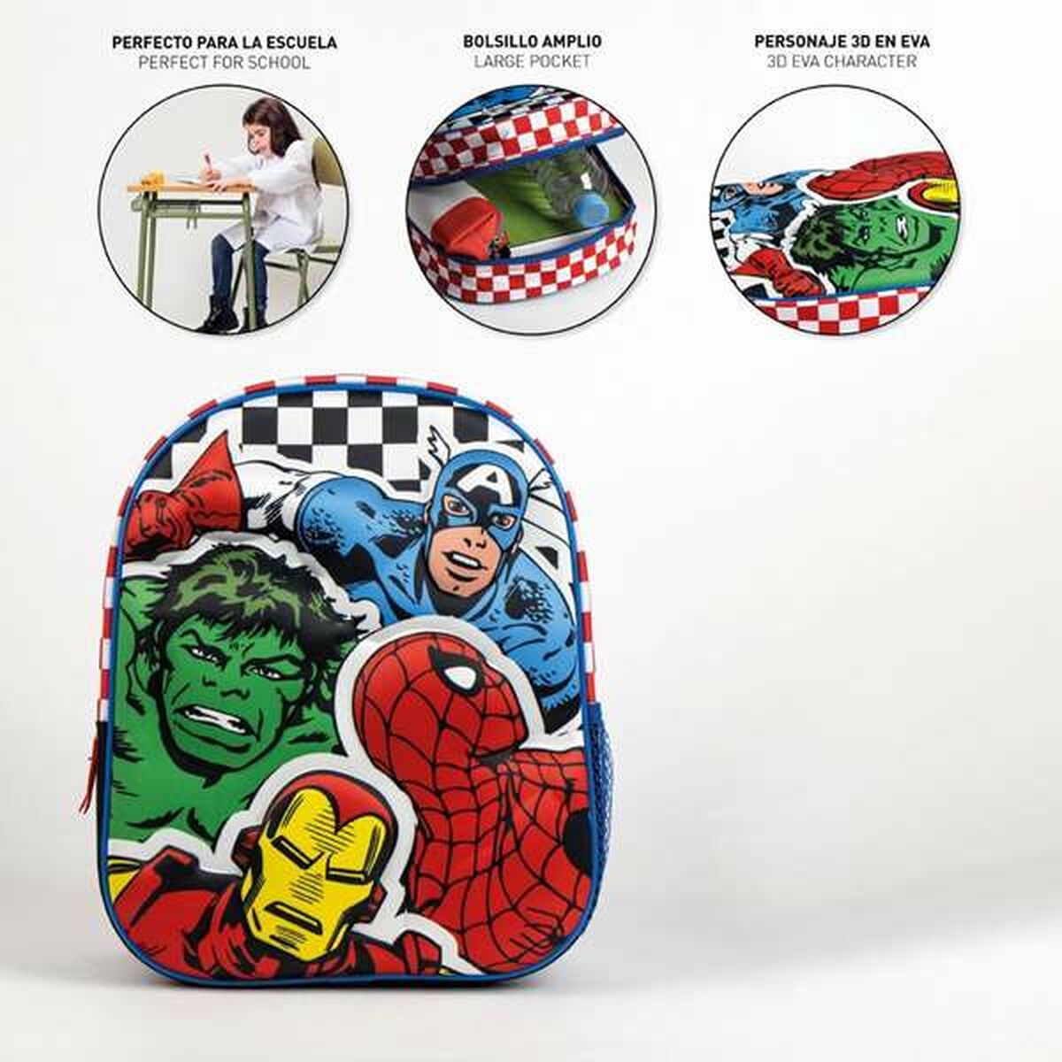 Cartable 3D The Avengers Noir 25,0 x 31,0 x 10,0 cm
