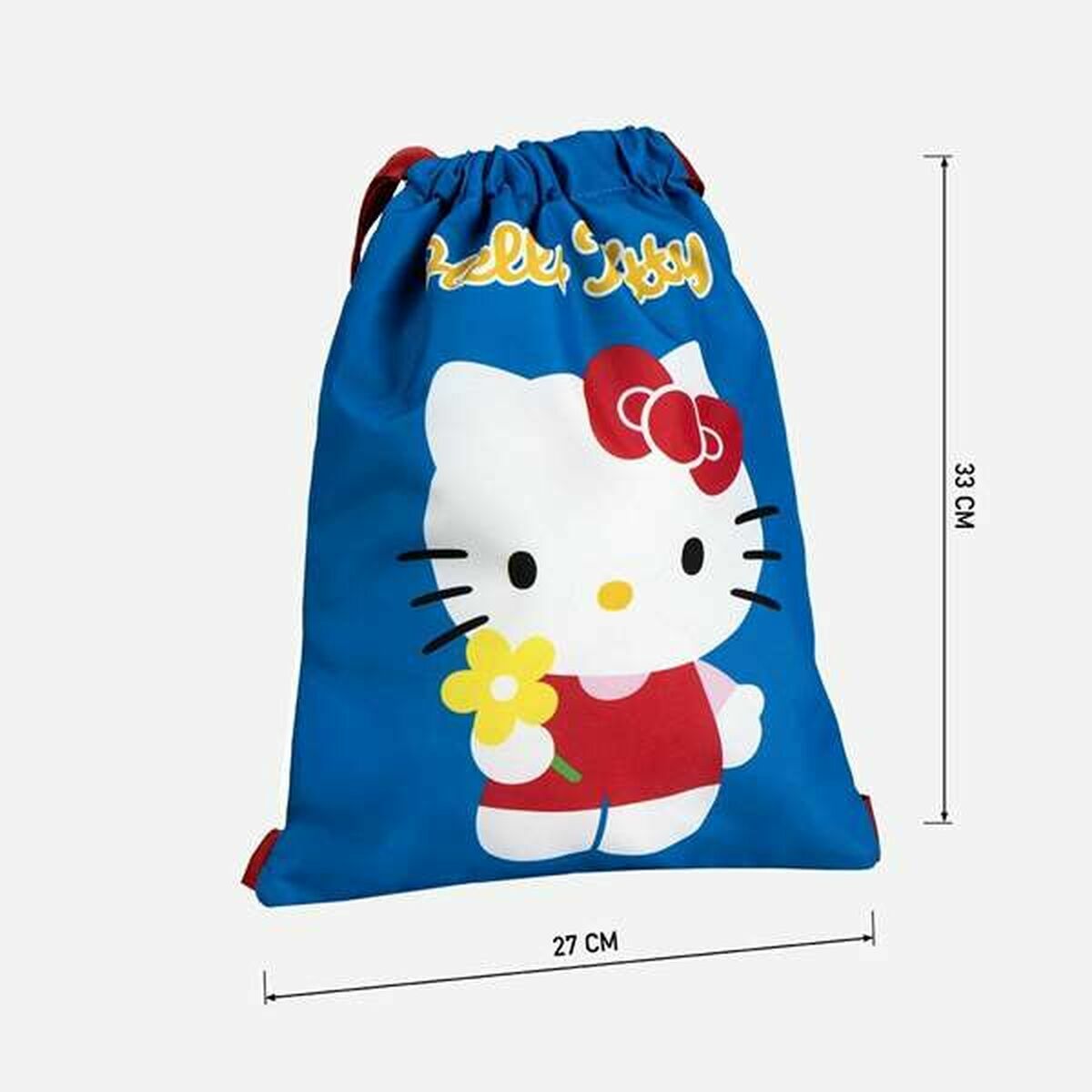 Sac à dos serré par des ficelles Hello Kitty Bleu 27 x 33 cm