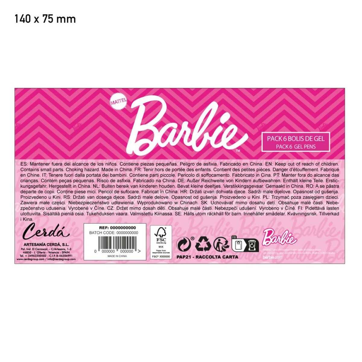 Ensemble de Stylos Barbie fuchsia