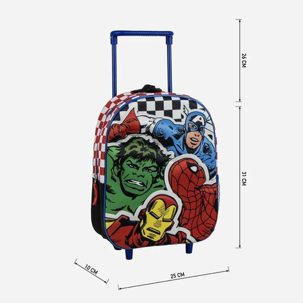 Cartable 3D avec roulettes The Avengers 25,0 x 31,0 x 10,0 cm