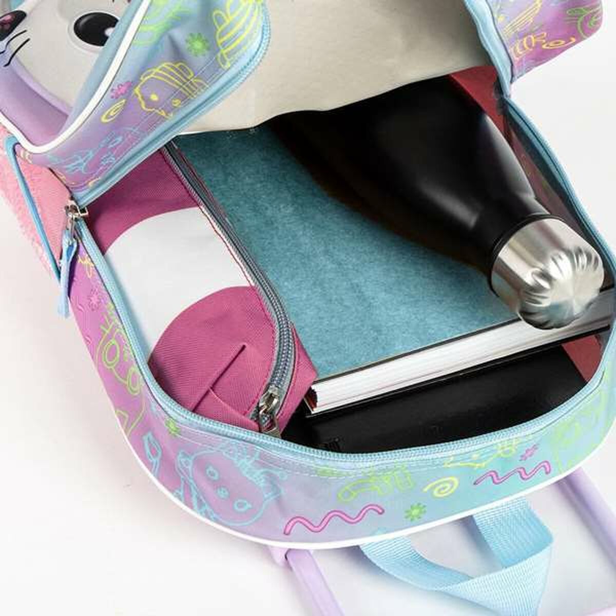 Cartable 3D avec roulettes Gabby's Dollhouse Rose 25,0 x 31,0 x 10,0 cm