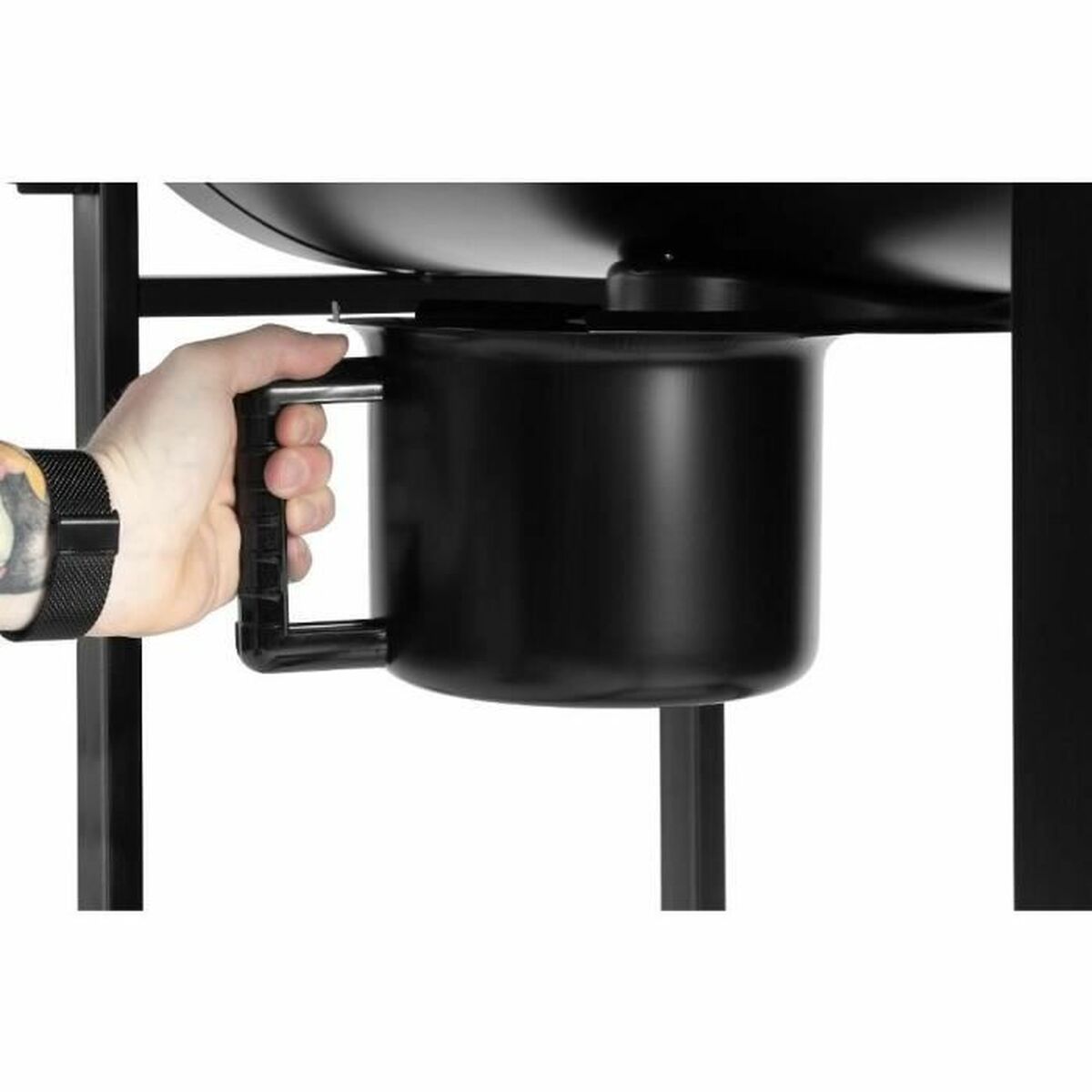 Barbecue à Charbon avec Couvercle et Roulettes Fieldmann FZG 1004 Noir Rond