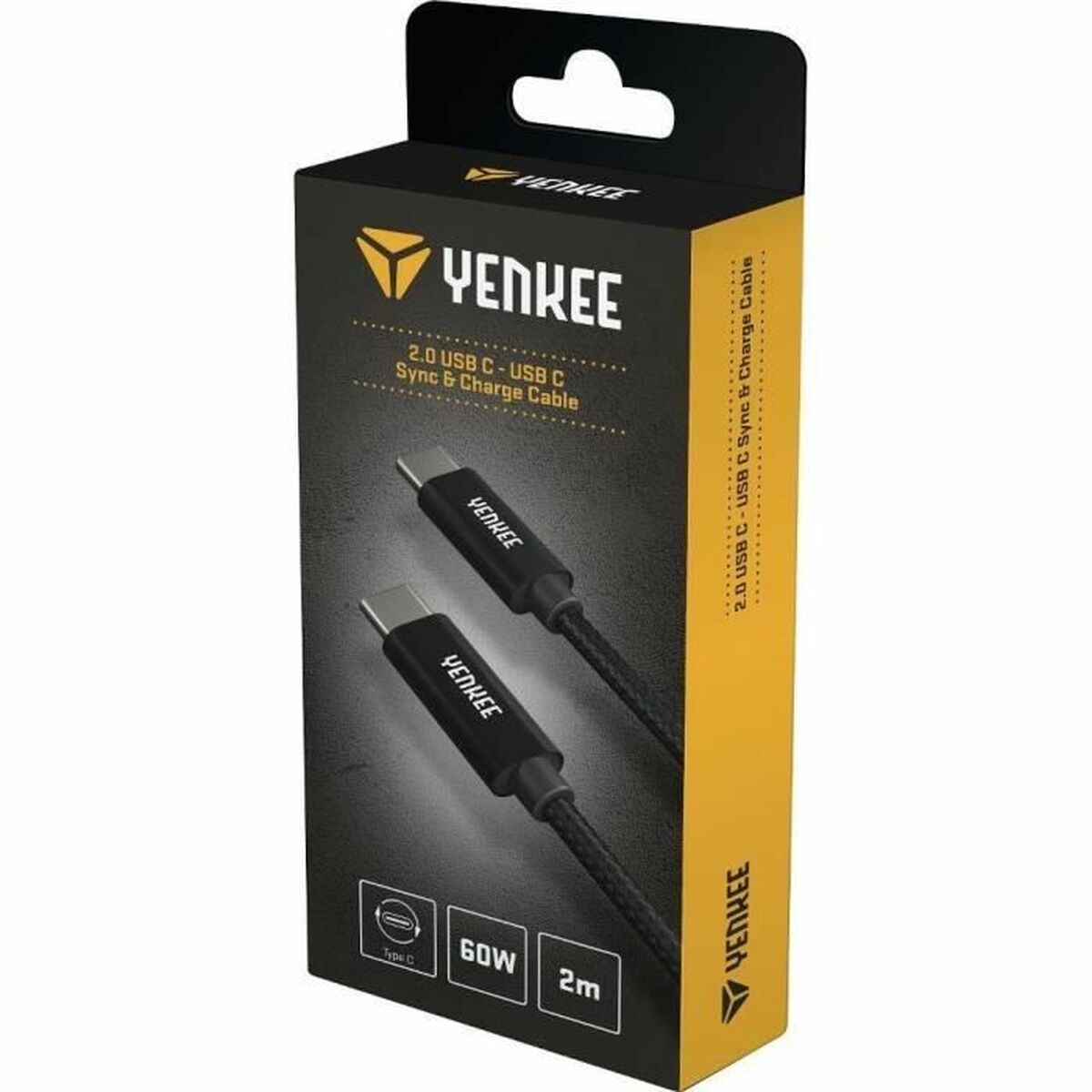 Câble USB-C Yenkee YCU C102 BK Noir 2 m