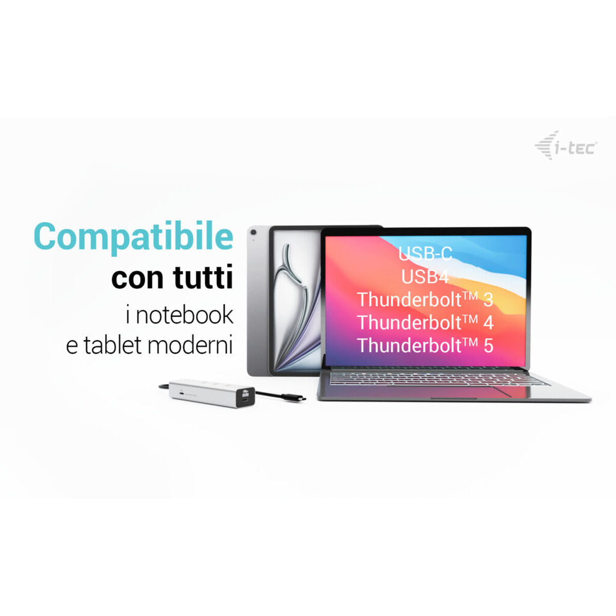 Hub USB i-Tec C31HUBMETAL8KPDPRO Argenté