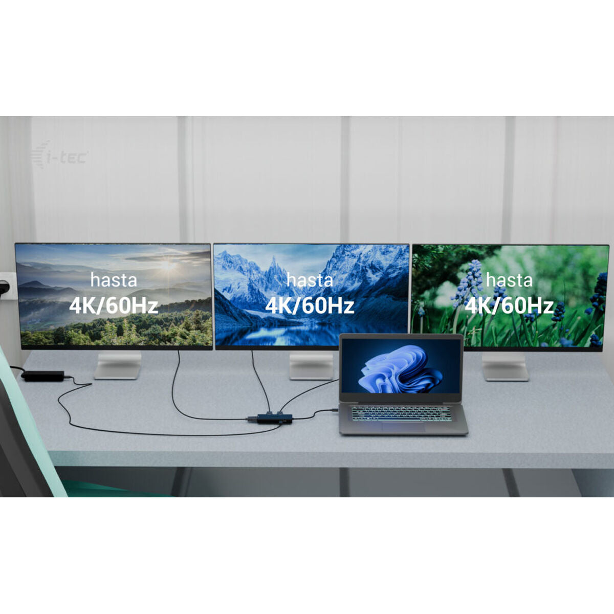 Hub USB i-Tec C31TRIPLE4KHDMIPD Noir