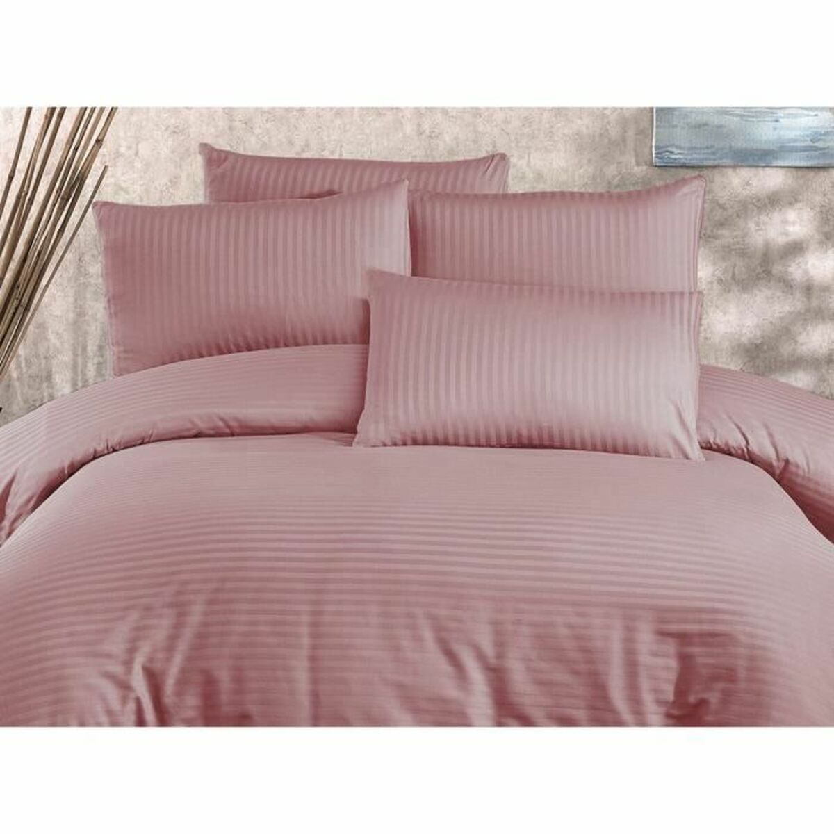 Parure de couette Beige Lit king size 3 Pièces