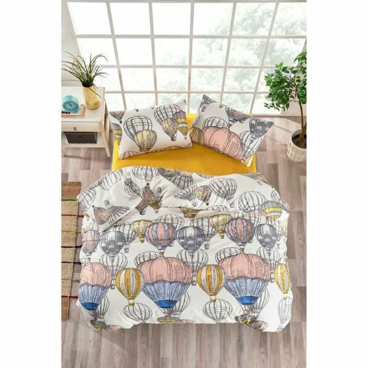 Parure de couette Moutarde Lit king size 3 Pièces