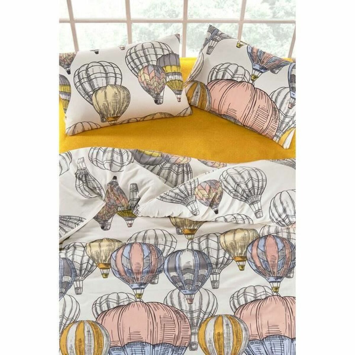 Parure de couette Moutarde Lit king size 3 Pièces