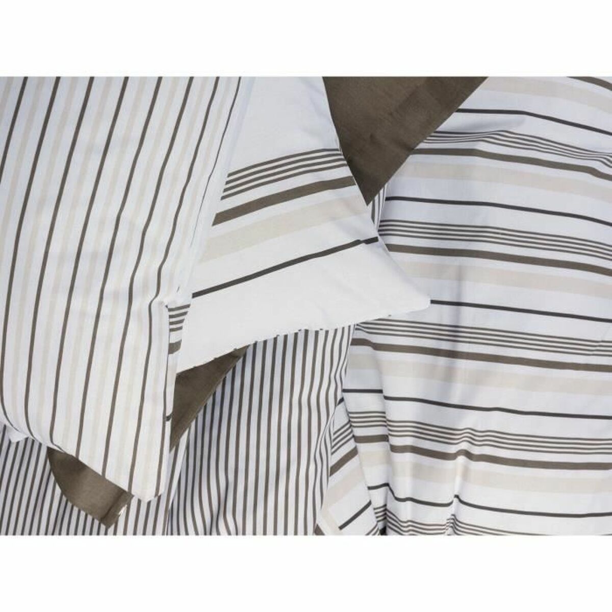 Parure de couette Blanc Marron 220 x 240 cm