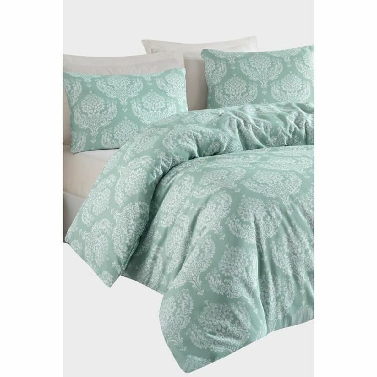 Parure de couette Vert Lit king size 3 Pièces