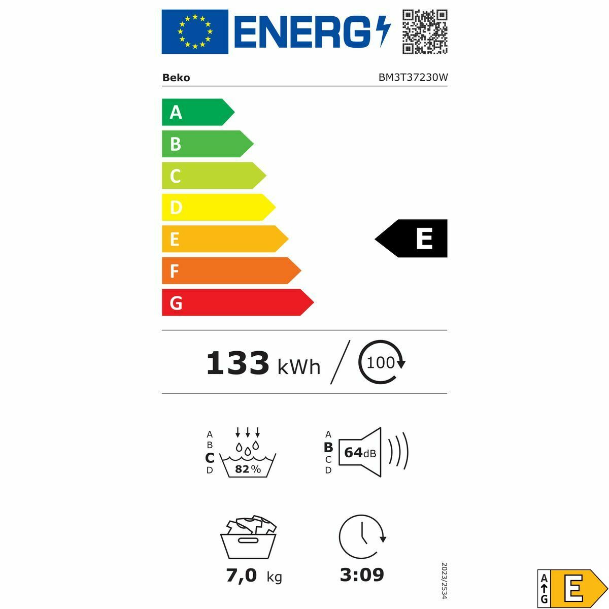 Sécheuse BEKO BM3T37230W 7 kg