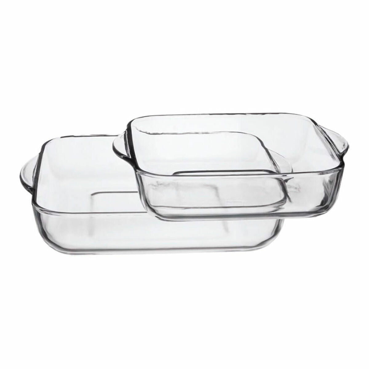 Ensemble de plats de cuisson au four Pasabahce 1690037 Transparent Verre 1 L 2 Pièces