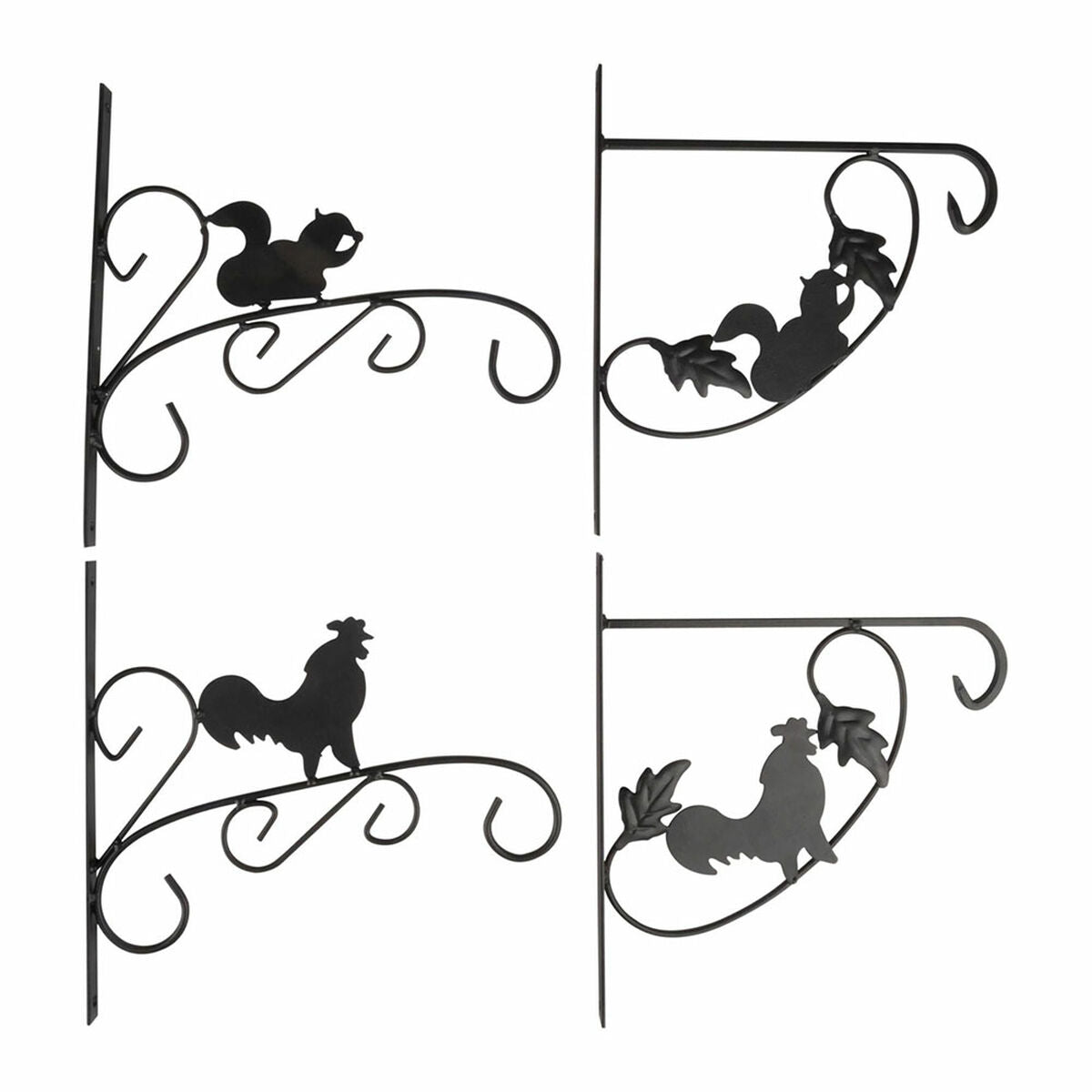 Support mural pour accrocher les pots de fleurs Kinzo Noir Métal