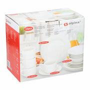 Assiettes Alpina Blanc Céramique 16 Pièces (4 Unités)