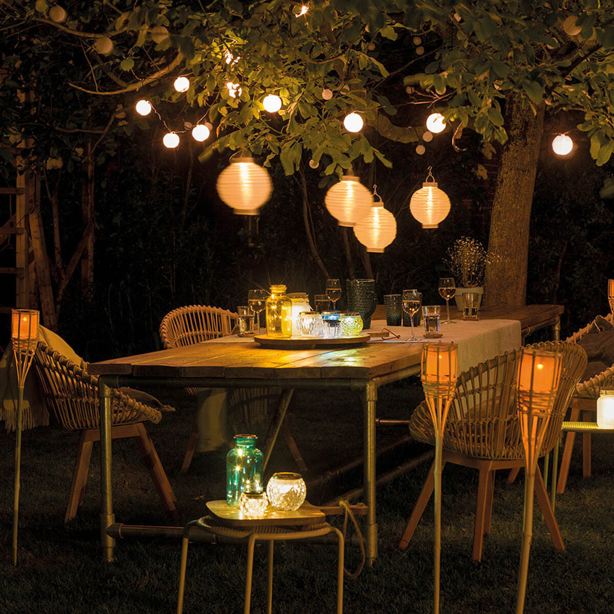 Lampion Lumineo Blanc Nylon