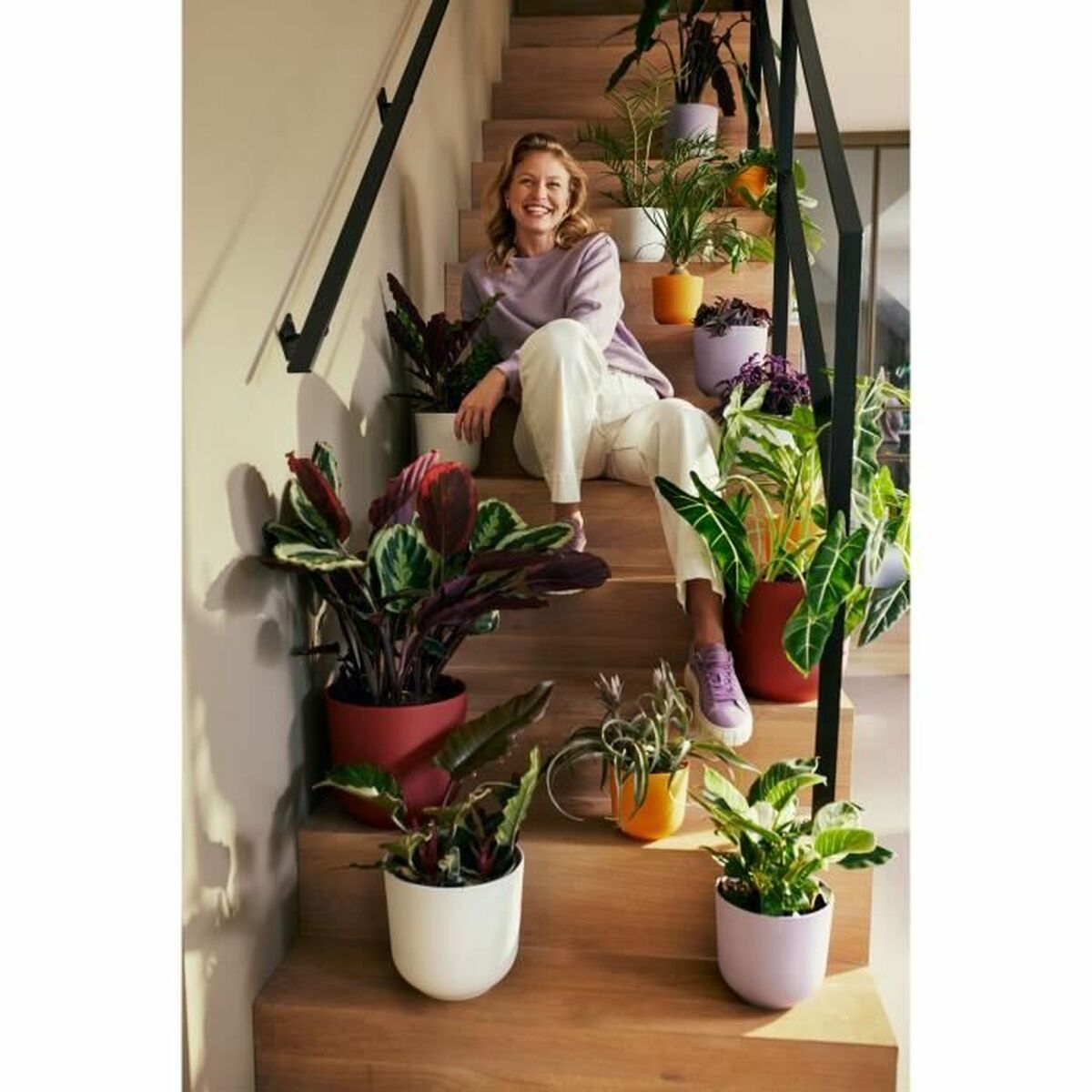 Pot Elho Rouge Plastique Rond