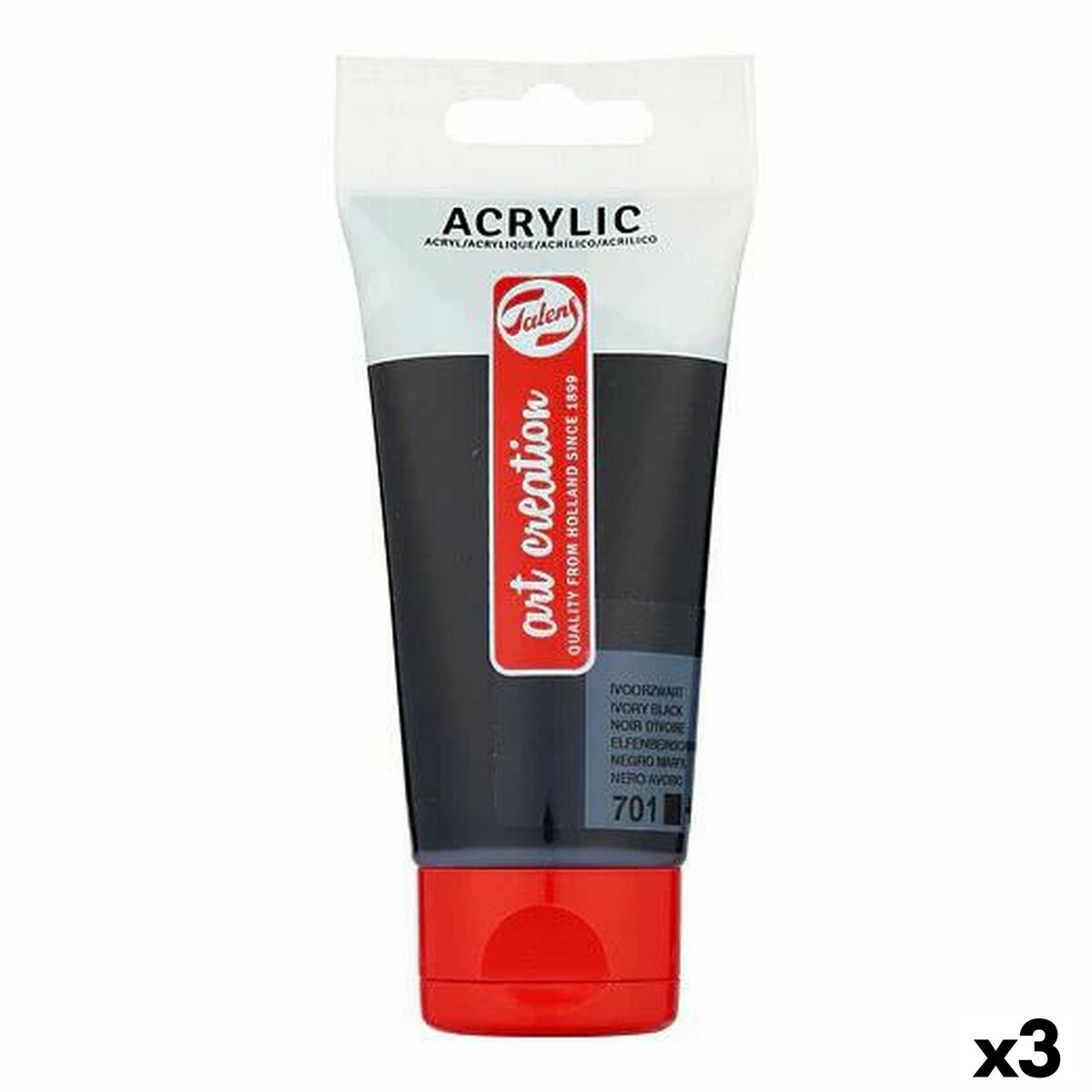 Peinture acrylique Talens Art Creation Noir 75 ml (3 Unités)