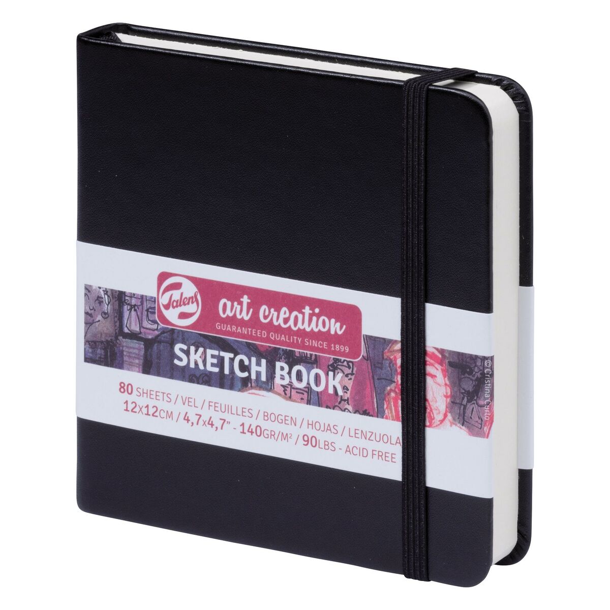 Carnet de croquis Talens Art Creation Sketch Book Noir 80 Volets 12 x 12 cm (5 Unités)