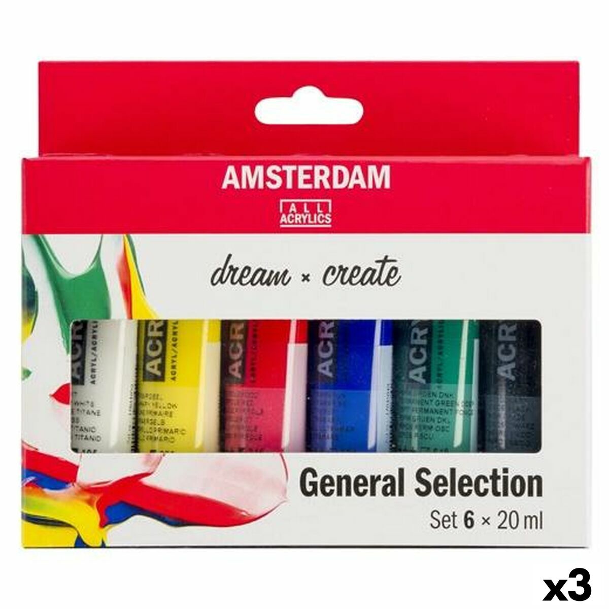 Set de peinture acrylique Talens Amsterdam Dream General Selection Multicouleur 20 ml 6 Pièces (3 Unités)