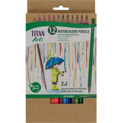 crayons de couleurs pour aquarelle Titan Arts Multicouleur 12 Pièces