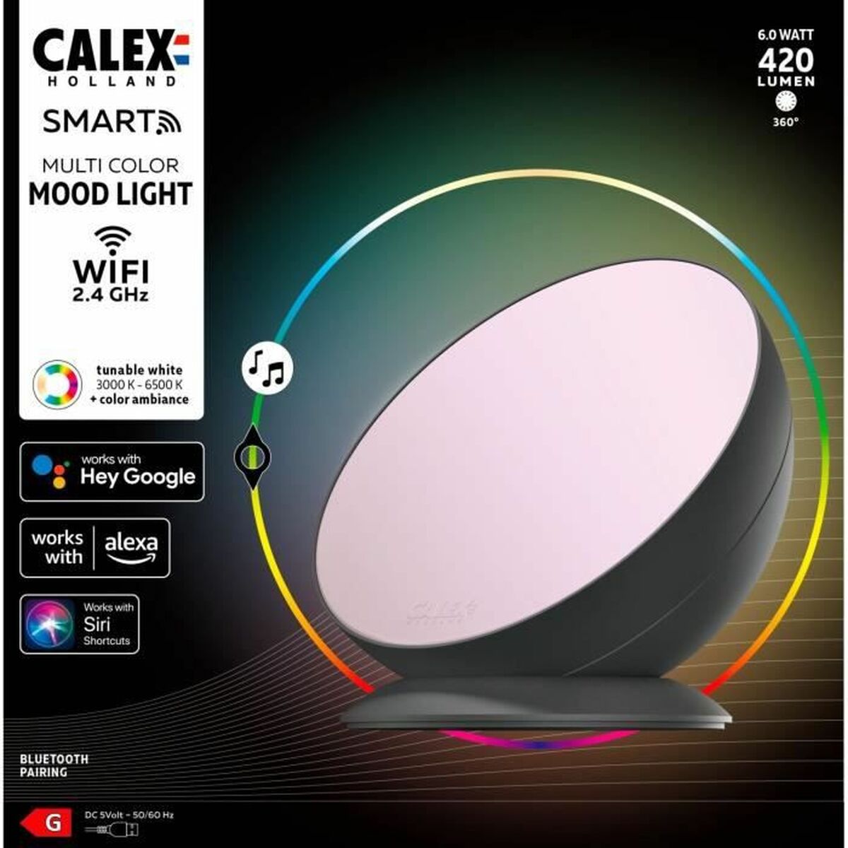 Lampe LED Portable Intelligente Calex Ambient 18 x 14 x 19 cm 6 W LED RGB