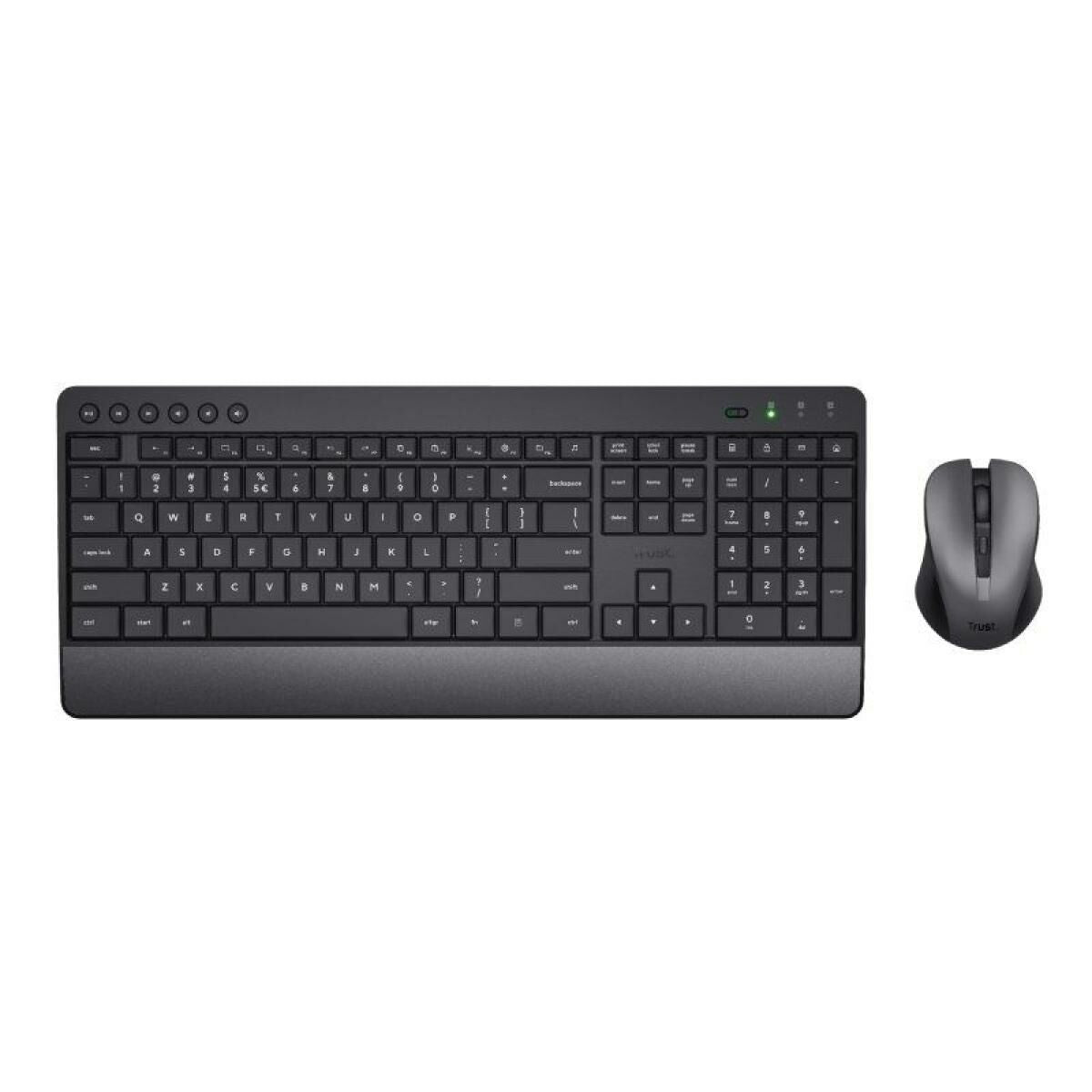clavier et souris Trust Trezo Noir Espagnol Qwerty
