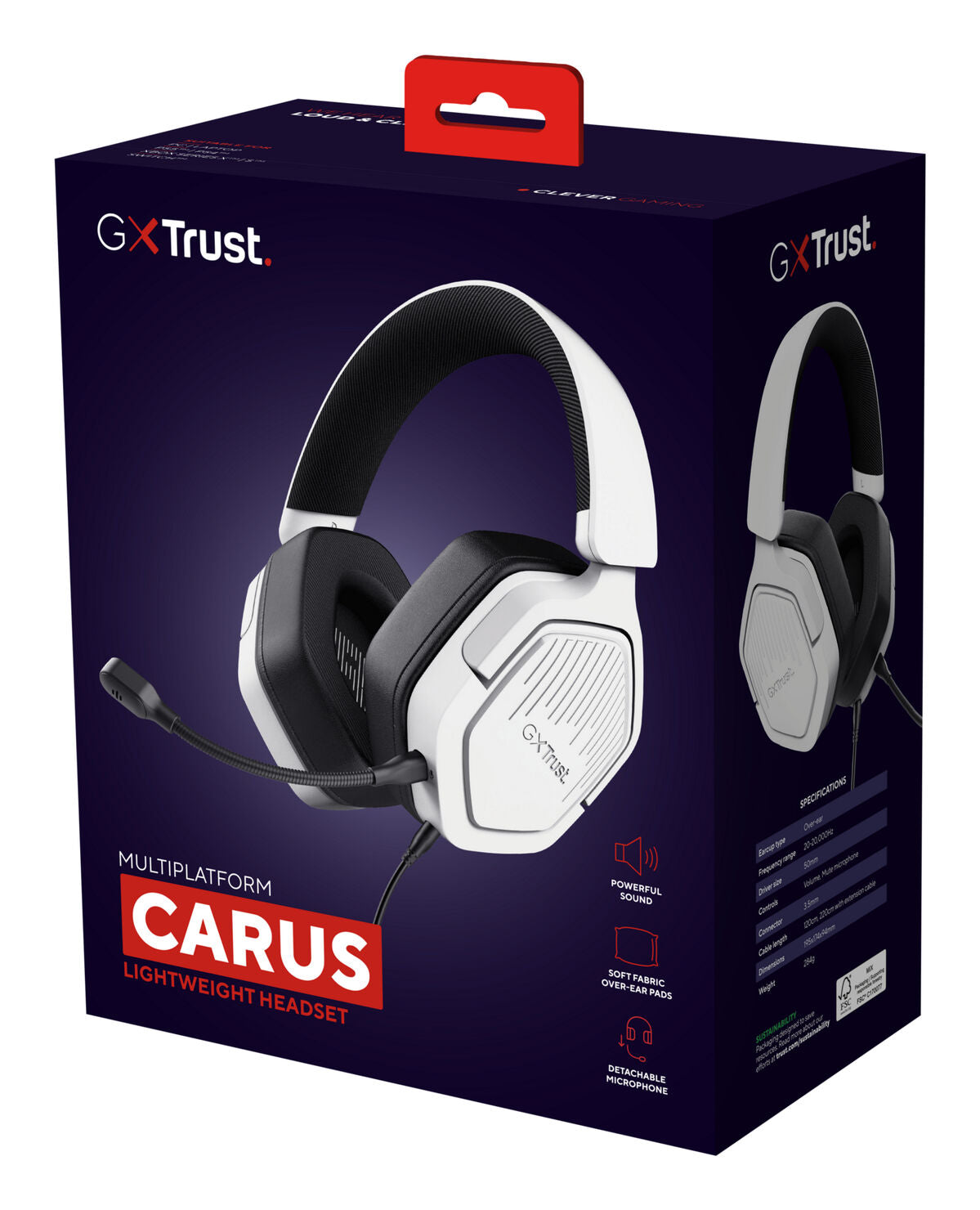 Casques avec Micro Gaming Trust GXT492W Carus Blanc