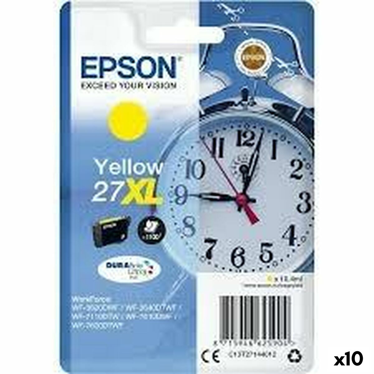 Cartouche d'Encre Compatible Epson WF-3000 7000 - Nº27XL Jaune (10 Unités)