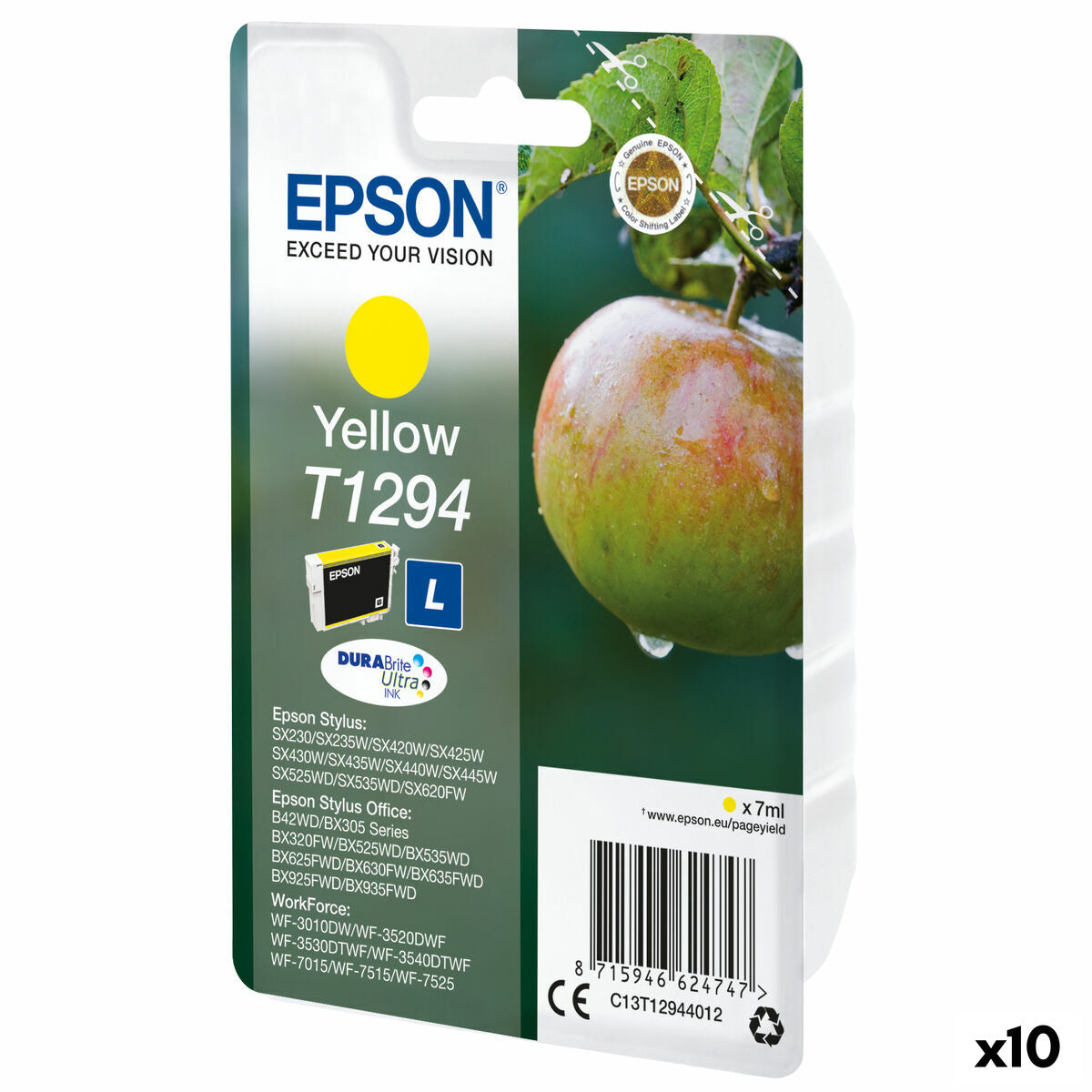 Cartouche d'encre originale Epson T1294 Jaune (10 Unités)