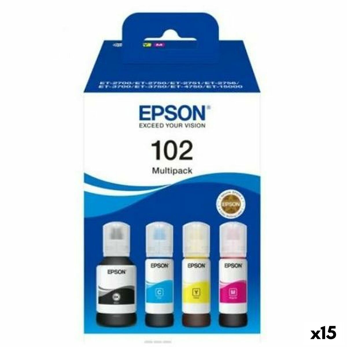 Cartouche d'encre originale Epson Nº102 Multipack Jaune (15 Unités)