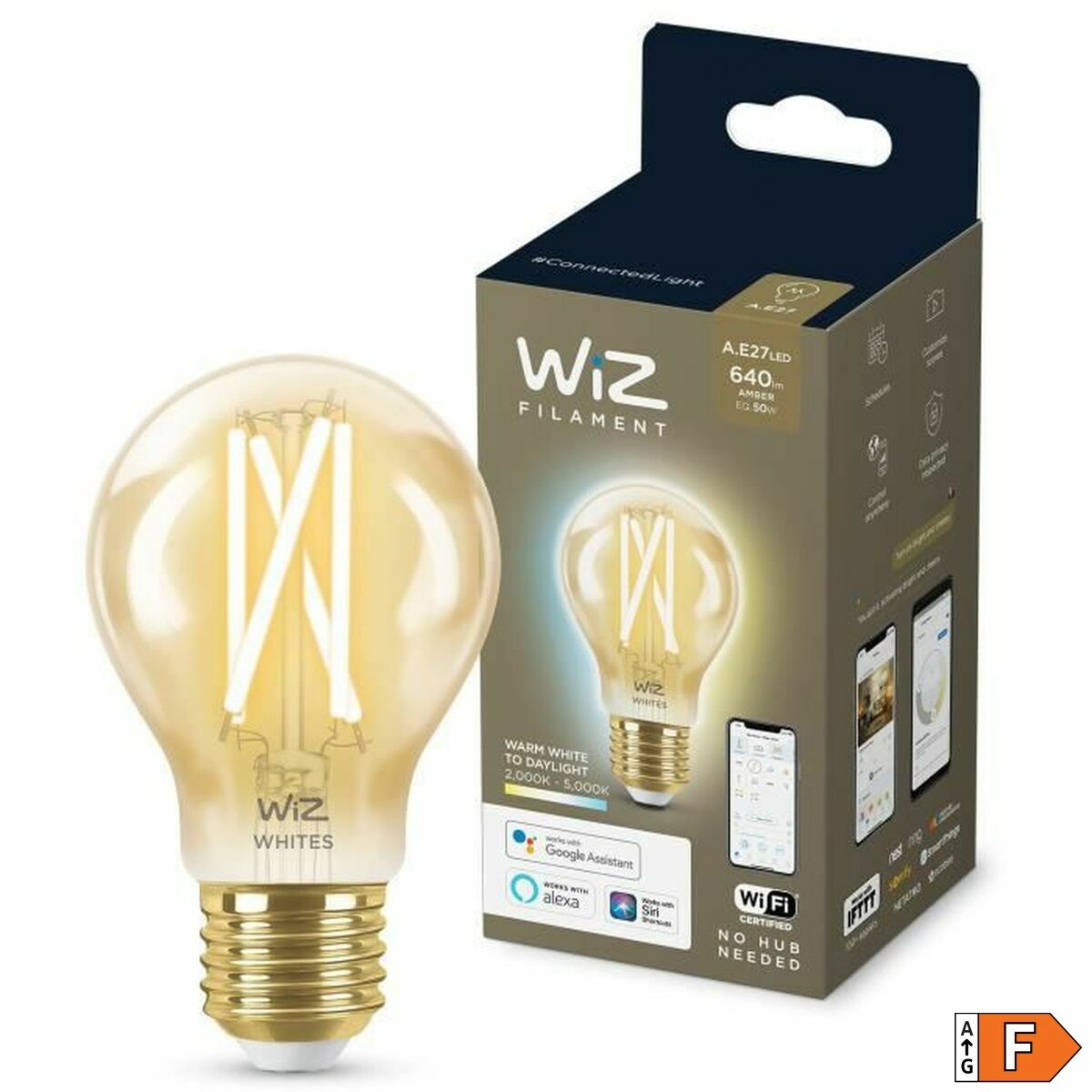Ampoule Wiz Multicouleur Doré F 7 W 50 W E27