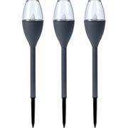 Set de torches de jardin solaires Progarden Gris foncé 21 x 8 x 31 cm Plastique