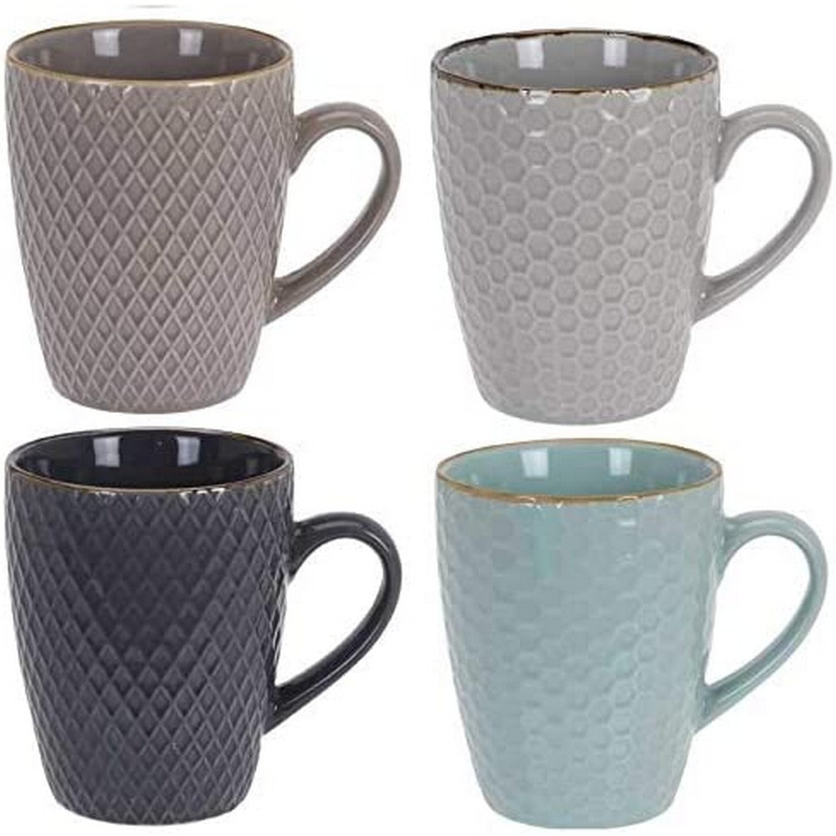 Ensemble de tasses à café Excellent Houseware Grès 300 ml Géométrique