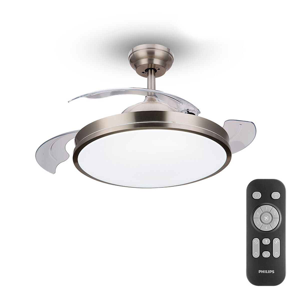 Ventilateur de Plafond avec Lumière Philips Atlas 35 W 28 W 4500 Lm nickel (2700 K)