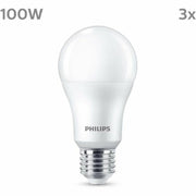 Lampe LED Philips A67 Blanc E 100 W E27 3 Unités (4000 K)
