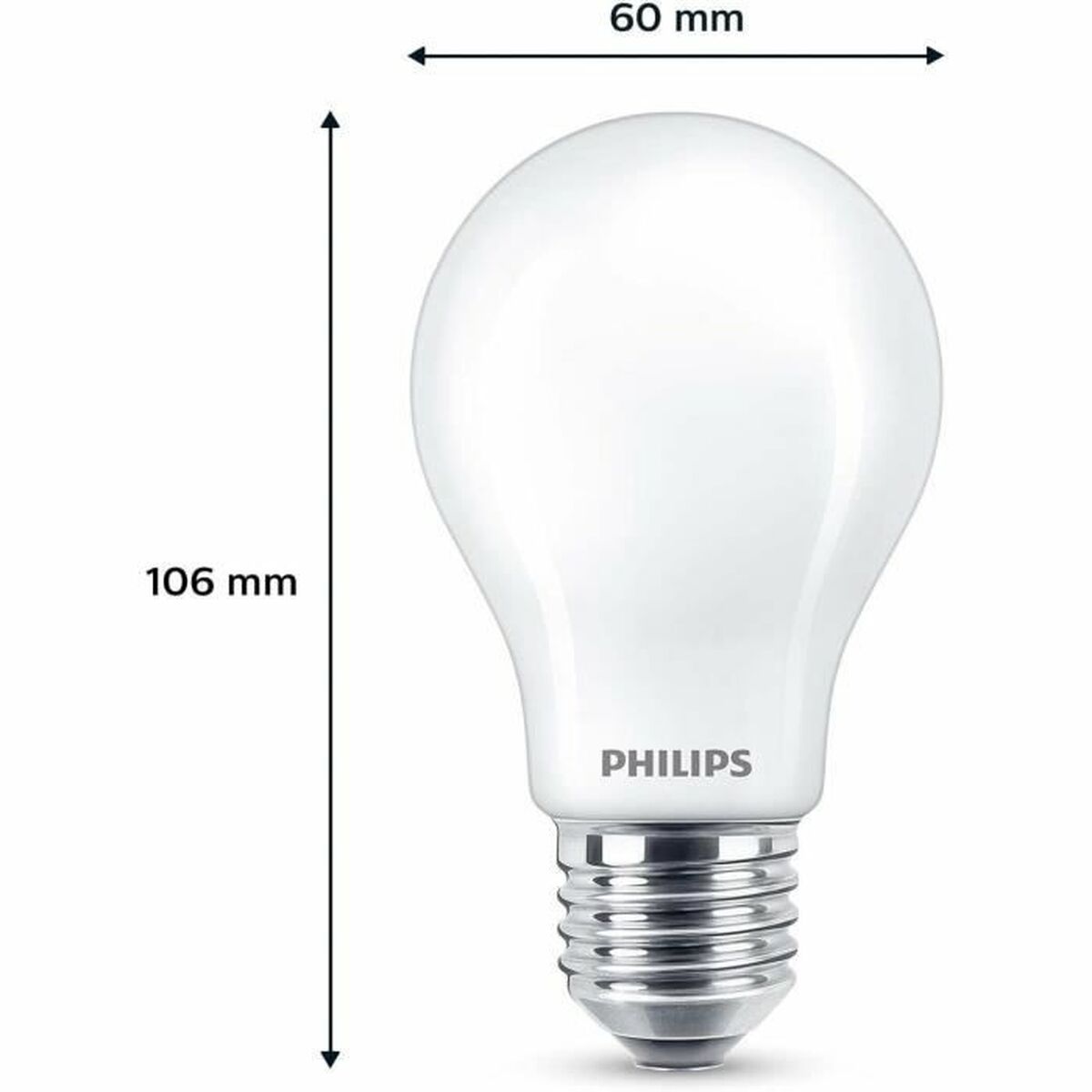 Lampe LED Philips A60 E27 Vert tendre E 7 W 60 W E27 806 lm 3 Unités (2700 K)