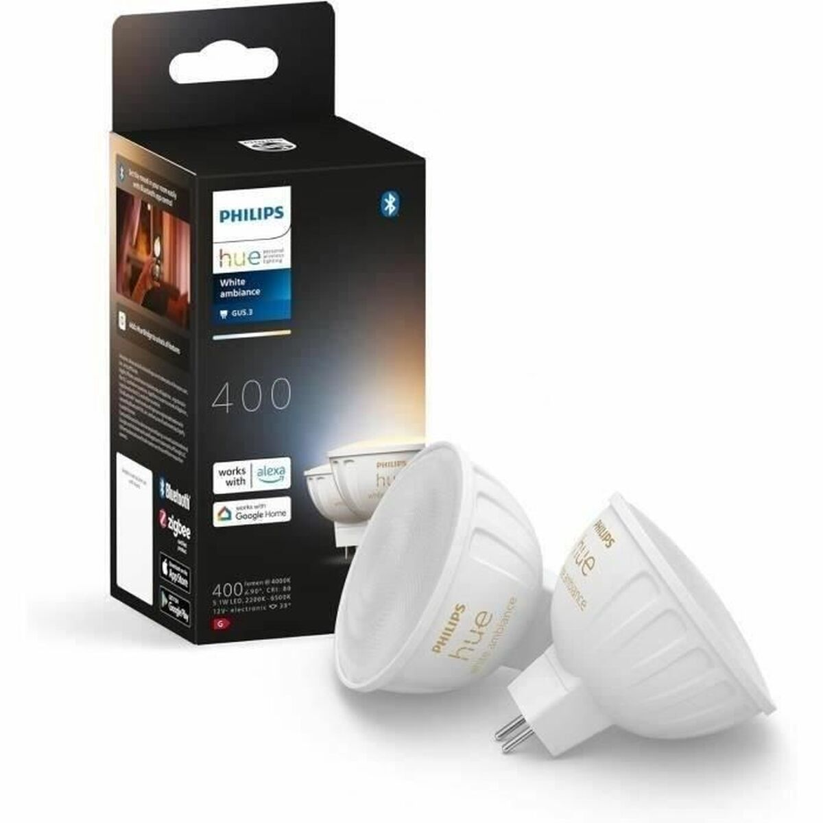 Lampe LED Philips Blanc G 400 lm 2 Unités (2200K) (6500 K)