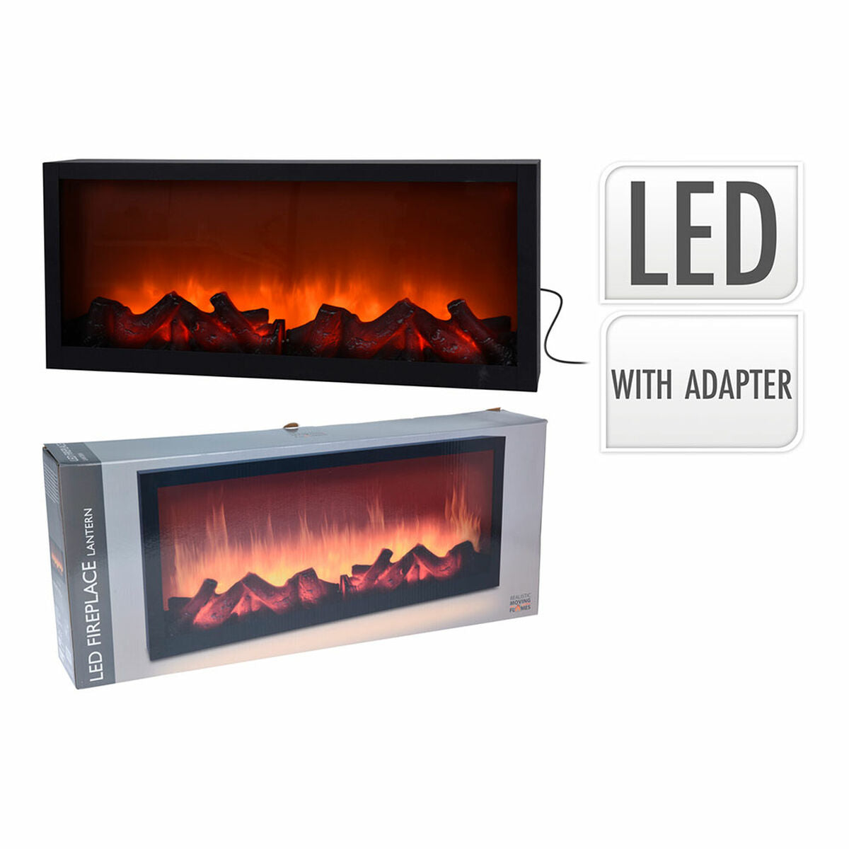 Cheminée murale électrique décorative BASIC & CO Noir 1,5 W 57 x 10 x 25 cm