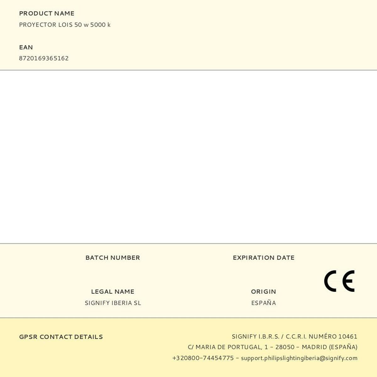 Projecteur Philips Noir 50 W F